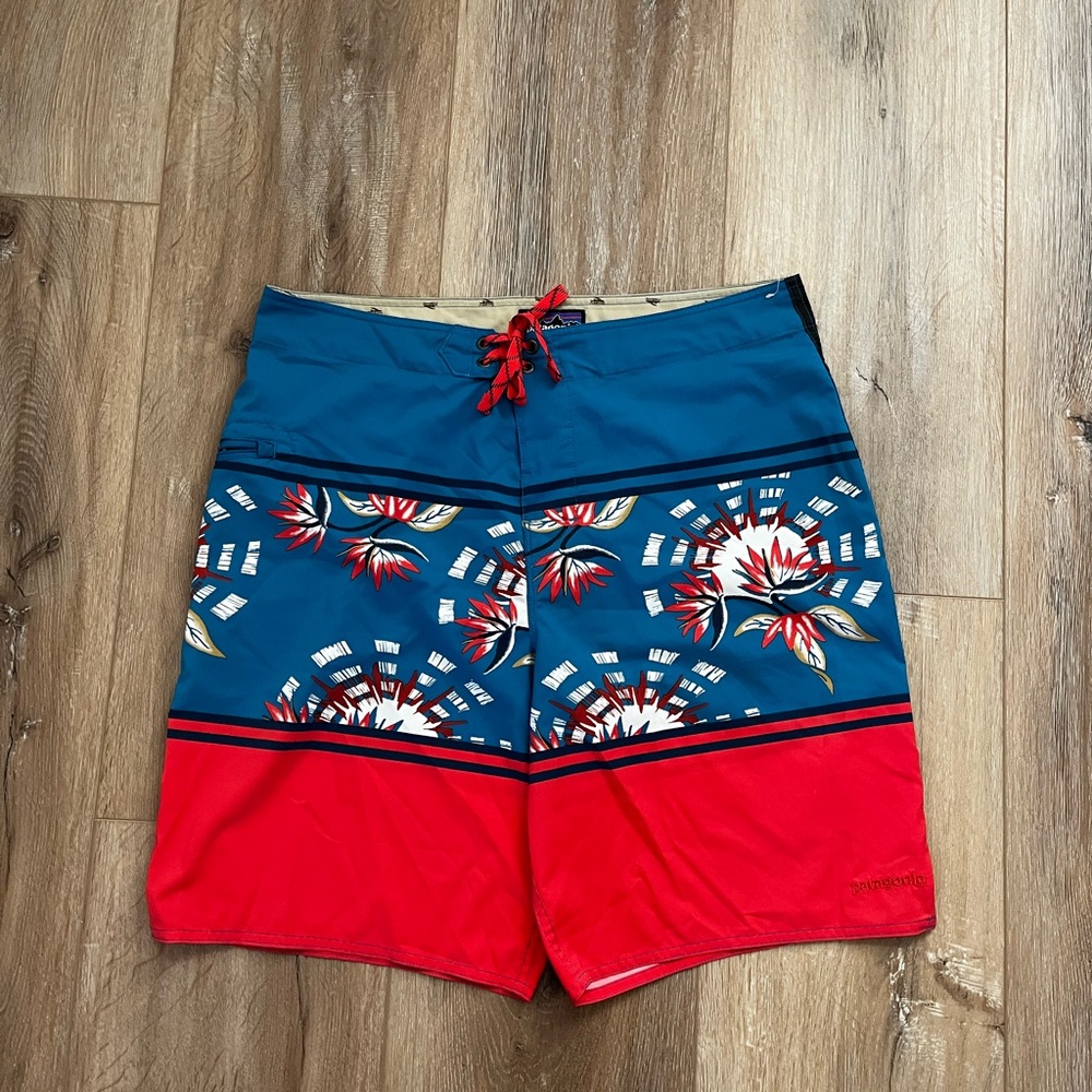 Patagonia Blue and Red Boardshorts